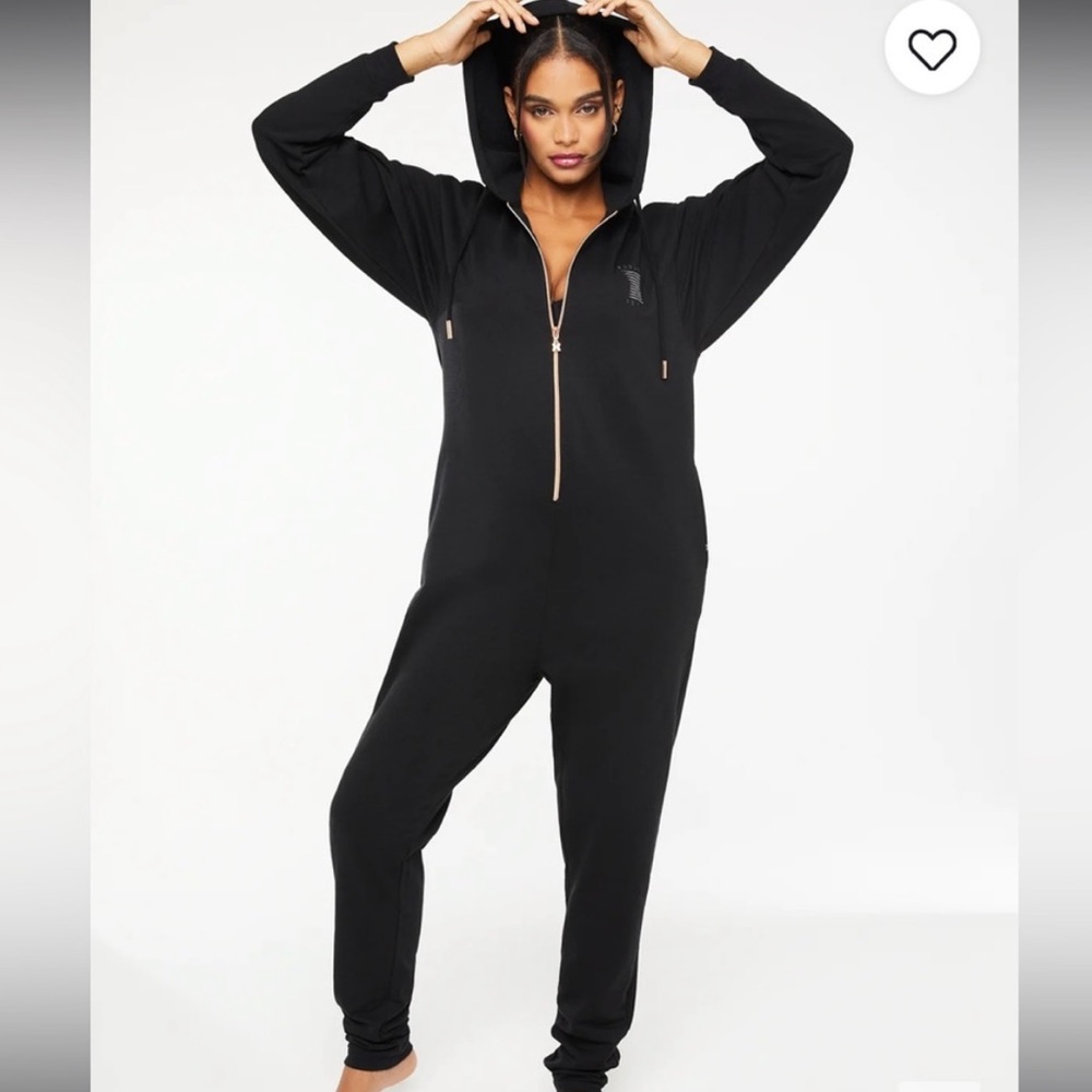 Savage X Fenty Black Hooded Jumpsuit